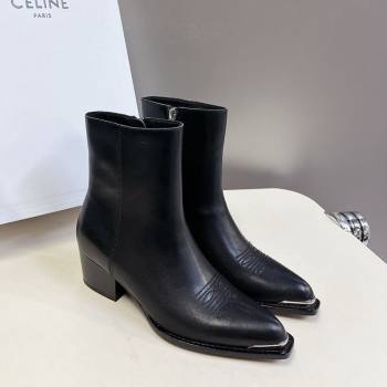 Celine Calfskin Heel Ankle Boots 4.5cm Black 2025 CE082612 (MD-250826112)