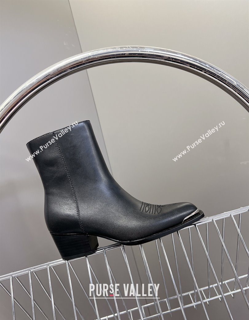 Celine Calfskin Heel Ankle Boots 4.5cm Black 2025 CE082612 (MD-250826112)