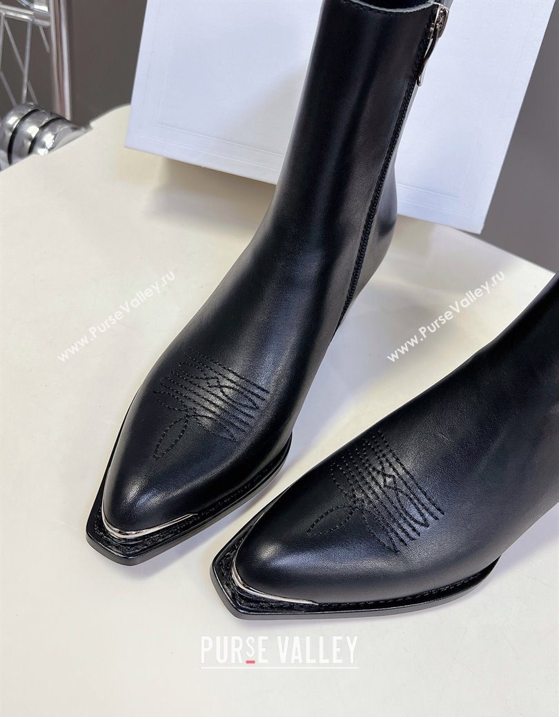 Celine Calfskin Heel Ankle Boots 4.5cm Black 2025 CE082612 (MD-250826112)