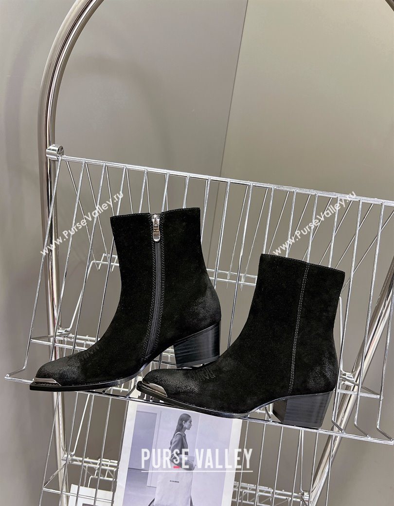 Celine Suede Heel Ankle Boots 4.5cm Black 2025 CE082612 (MD-250826113)