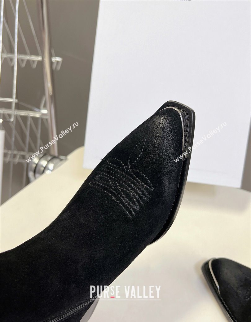 Celine Suede Heel Ankle Boots 4.5cm Black 2025 CE082612 (MD-250826113)