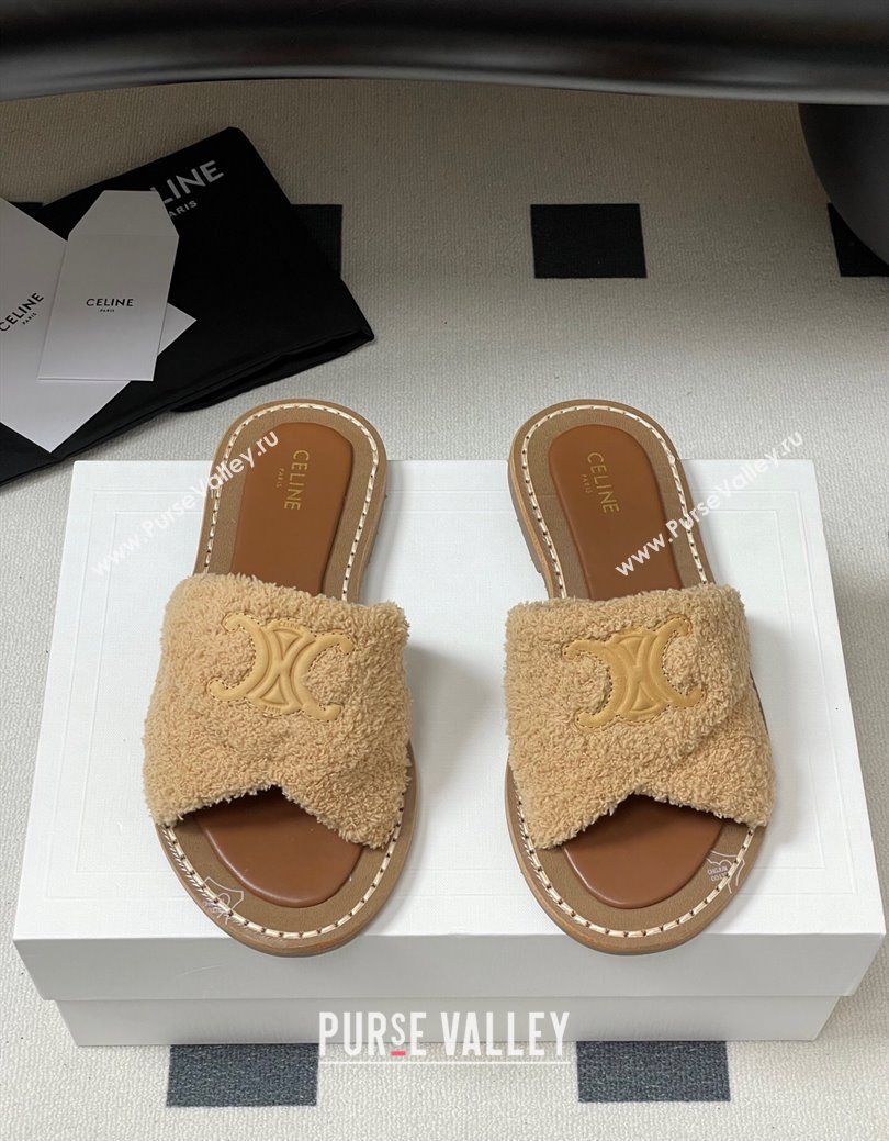 Celine Lympia Twisted Flat Slides Sandal in Sponge Fabric Beige 2025 CE082619 (MD-250826138)