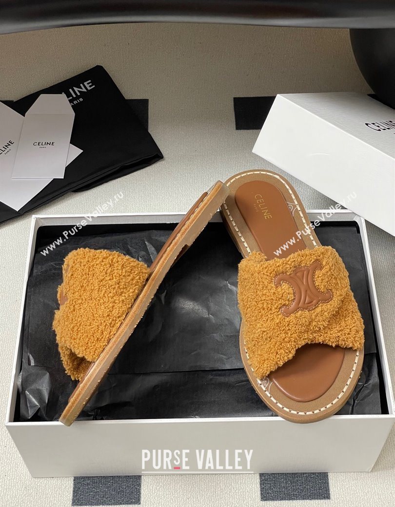 Celine Lympia Twisted Flat Slides Sandal in Sponge Fabric Brown 2025 CE082619 (MD-250826139)