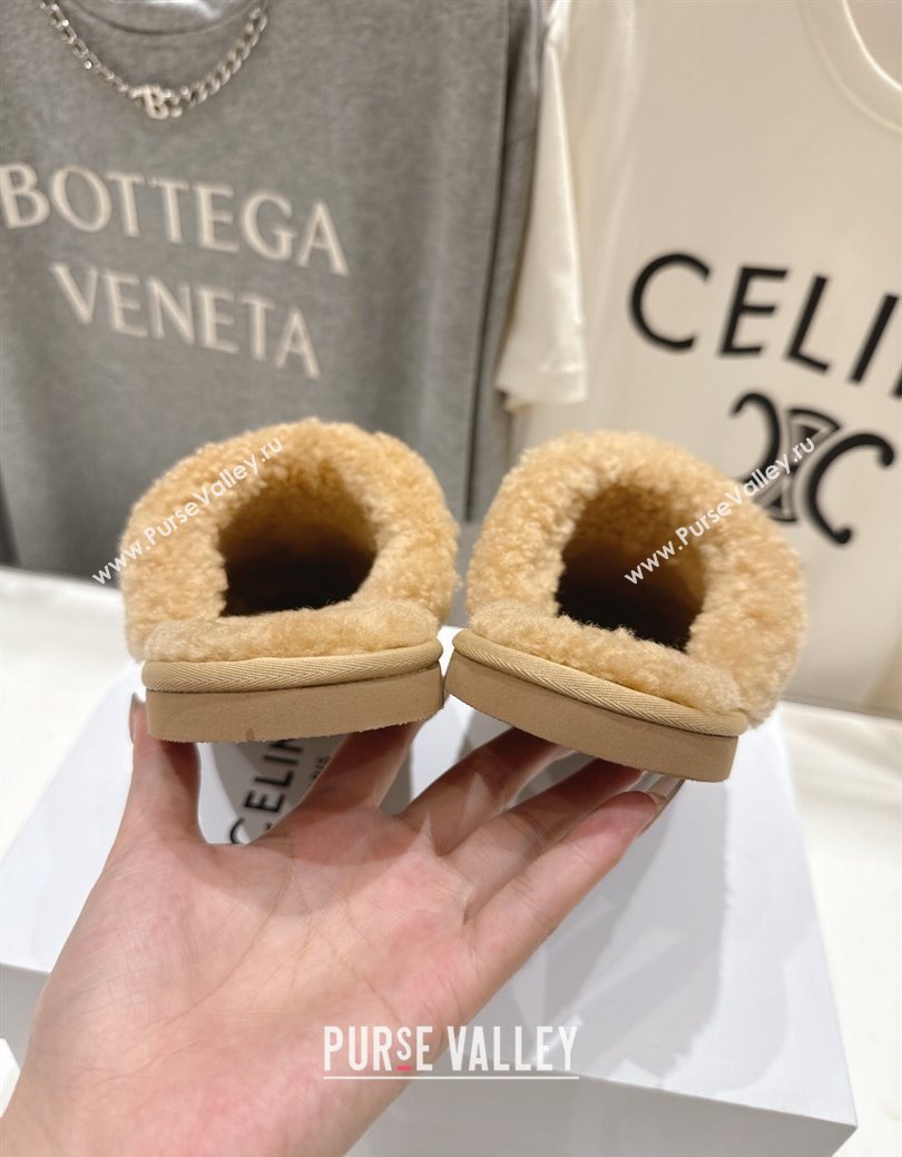 Celine Georgia Flat Slides Sandal in Shearling Beige 2025 CE082616 (MD-250826127)