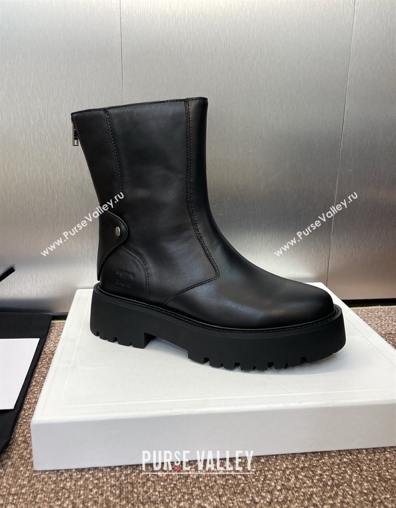 Celine Leather Ankle Boots 4.5cm Black 2025 CE082602 (JC-250826073)