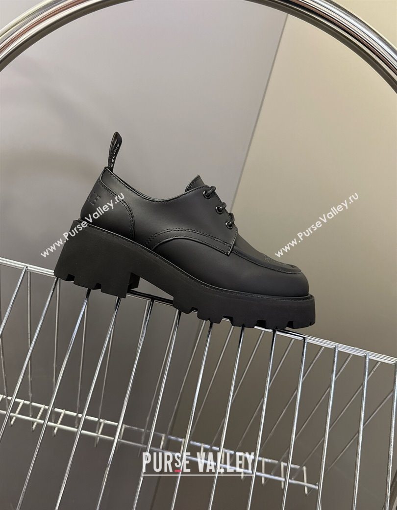 Celine Triomphe Derbies Shoes 5cm in Calfskin Leather Black 2025 (SS-250826068)