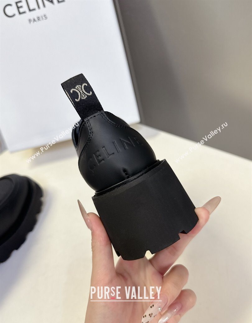 Celine Triomphe Derbies Shoes 5cm in Calfskin Leather Black 2025 (SS-250826068)