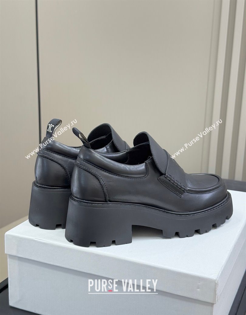 Celine Triomphe Loafers 5cm in Calfskin Black 2025 CE082601 (KL-250826072)