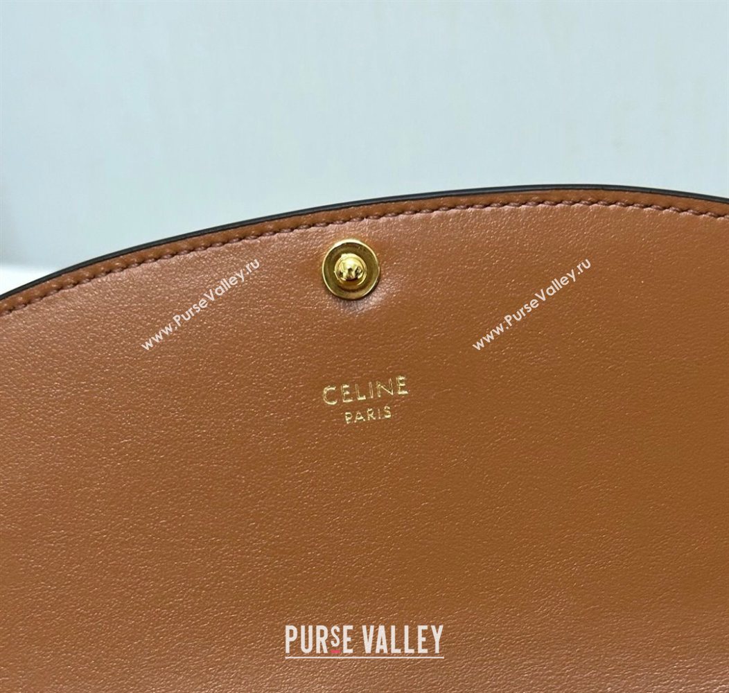 Celine Duo Wallet On Strap Mini Bag in Triomphe Canvas and Calfskin Brown 2025 10P672 (BL-250930024)