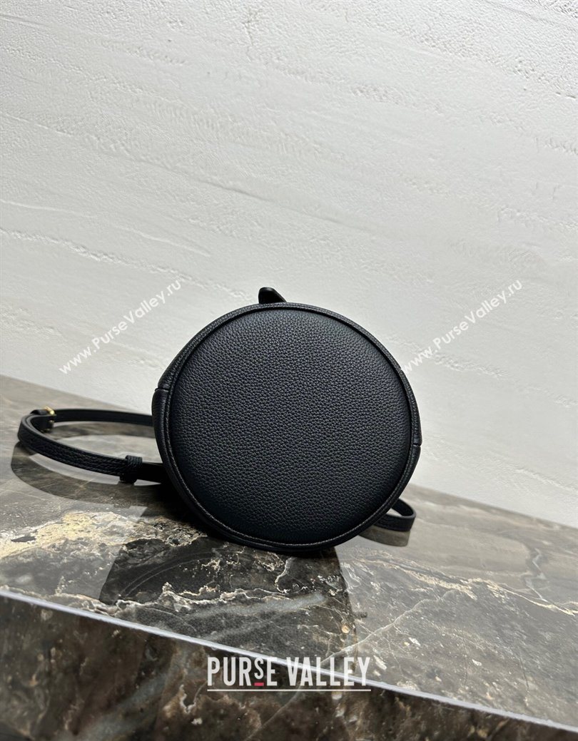 Celine Teen Clara Bucket Bag in Supple Grained Calfskin Black 2025 121673 (BL-250930026)