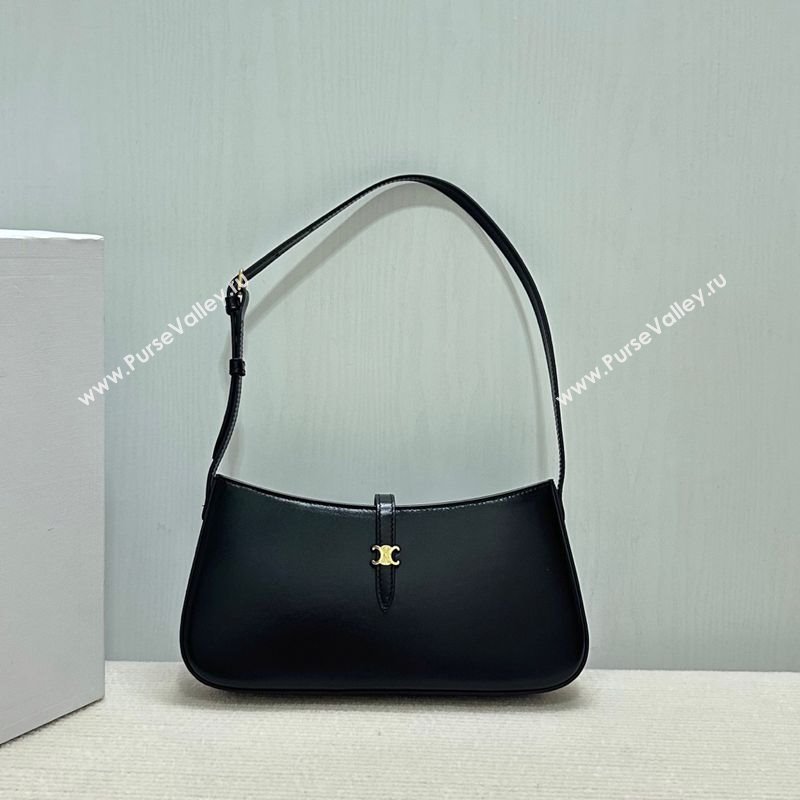 Celine Tina Shoulder Bag in Shiny Calfskin Black 2025 123053 (BL-250930027)