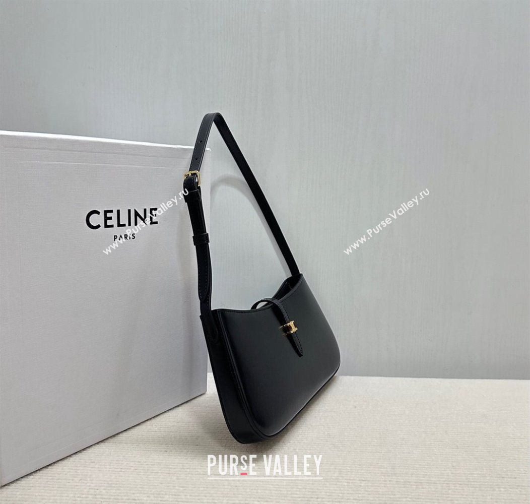 Celine Tina Shoulder Bag in Shiny Calfskin Black 2025 123053 (BL-250930027)