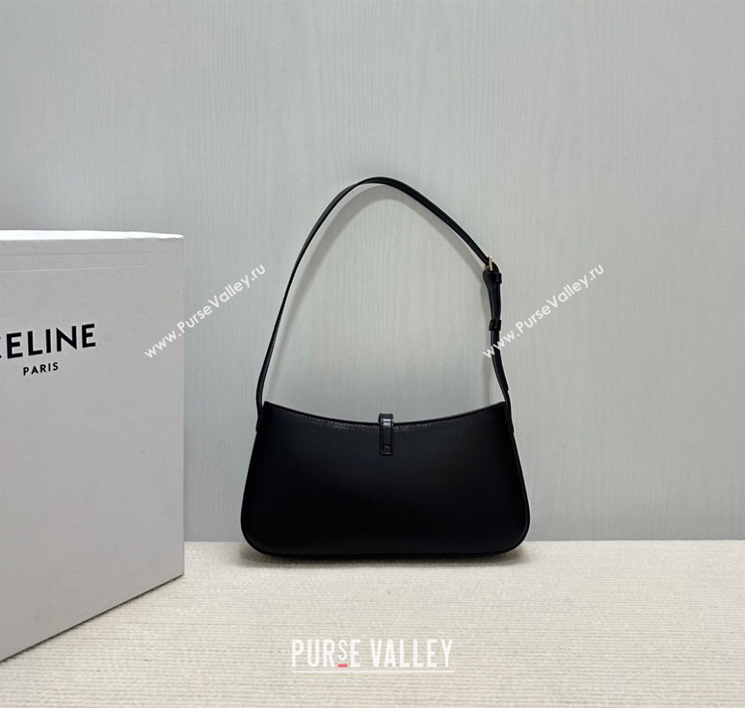Celine Tina Shoulder Bag in Shiny Calfskin Black 2025 123053 (BL-250930027)