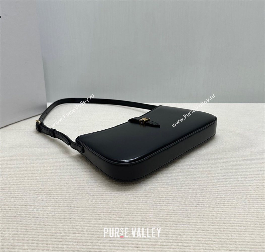 Celine Tina Shoulder Bag in Shiny Calfskin Black 2025 123053 (BL-250930027)