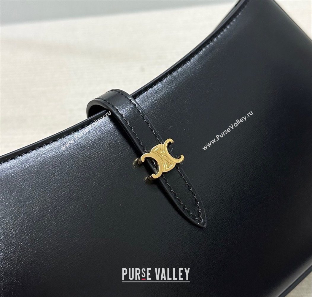 Celine Tina Shoulder Bag in Shiny Calfskin Black 2025 123053 (BL-250930027)