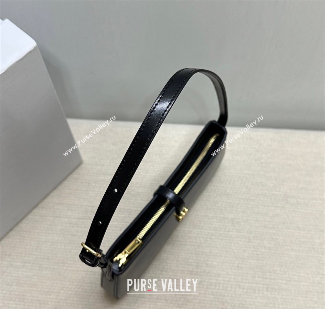Celine Tina Shoulder Bag in Shiny Calfskin Black 2025 123053 (BL-250930027)