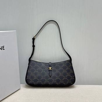 Celine Tina Shoulder Bag in Triomphe Canvas Brown 2025 123052 (BL-250930028)