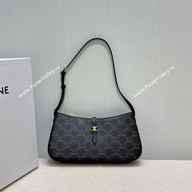 Celine Tina Shoulder Bag in Triomphe Canvas Brown 2025 123052 (BL-250930028)