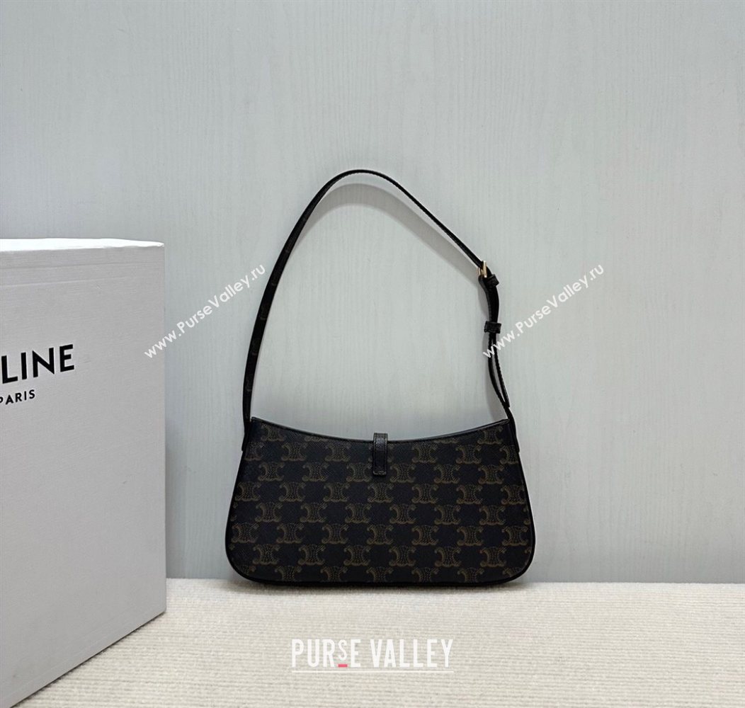 Celine Tina Shoulder Bag in Triomphe Canvas Brown 2025 123052 (BL-250930028)