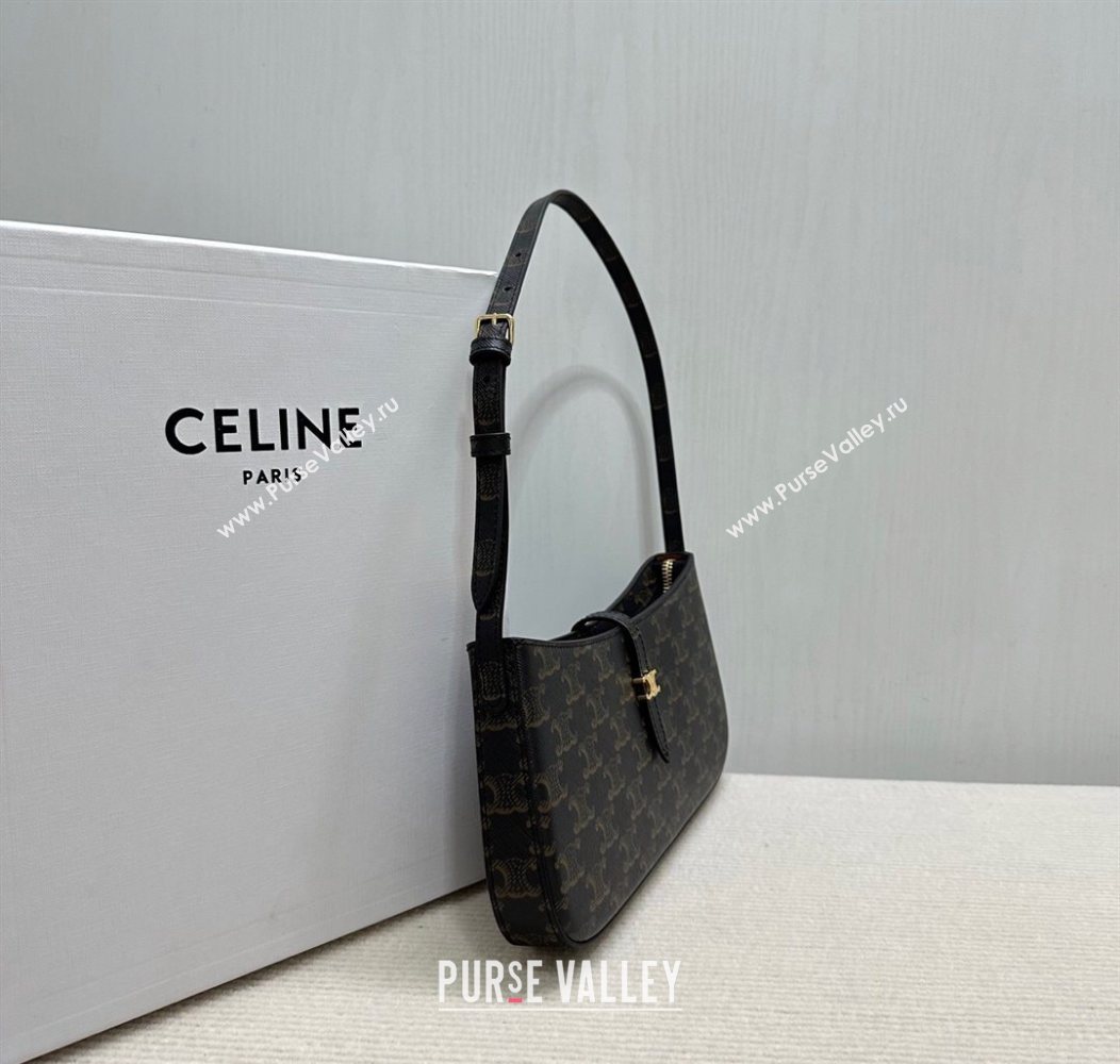 Celine Tina Shoulder Bag in Triomphe Canvas Brown 2025 123052 (BL-250930028)