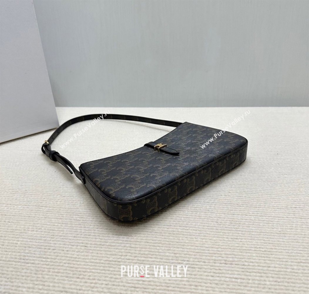 Celine Tina Shoulder Bag in Triomphe Canvas Brown 2025 123052 (BL-250930028)