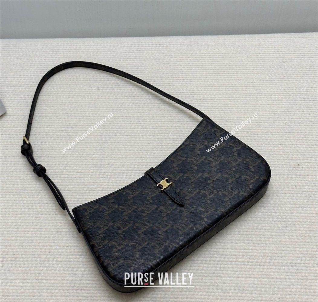 Celine Tina Shoulder Bag in Triomphe Canvas Brown 2025 123052 (BL-250930028)