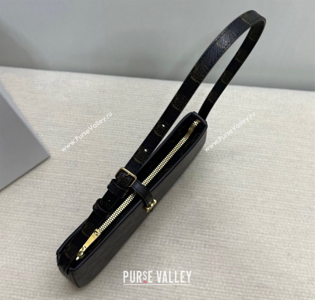 Celine Tina Shoulder Bag in Triomphe Canvas Brown 2025 123052 (BL-250930028)