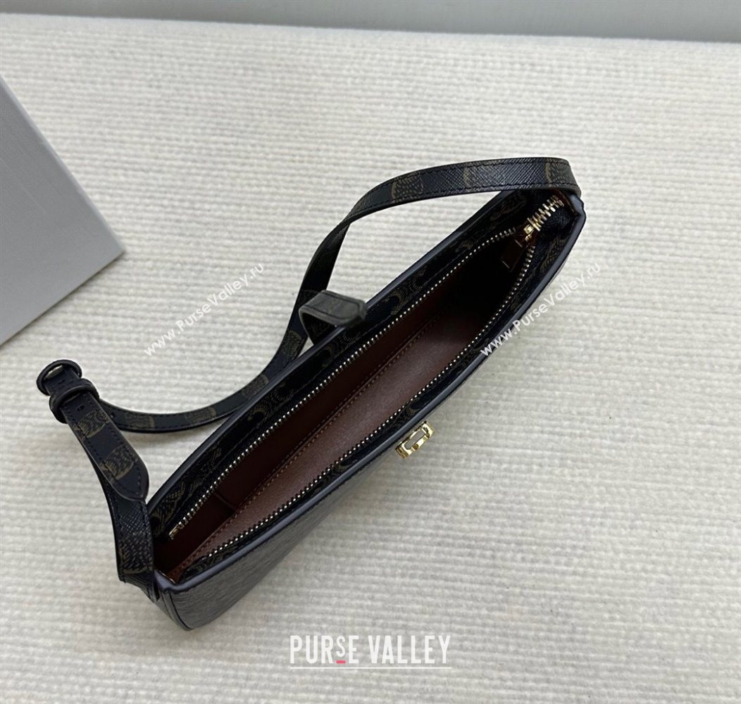 Celine Tina Shoulder Bag in Triomphe Canvas Brown 2025 123052 (BL-250930028)