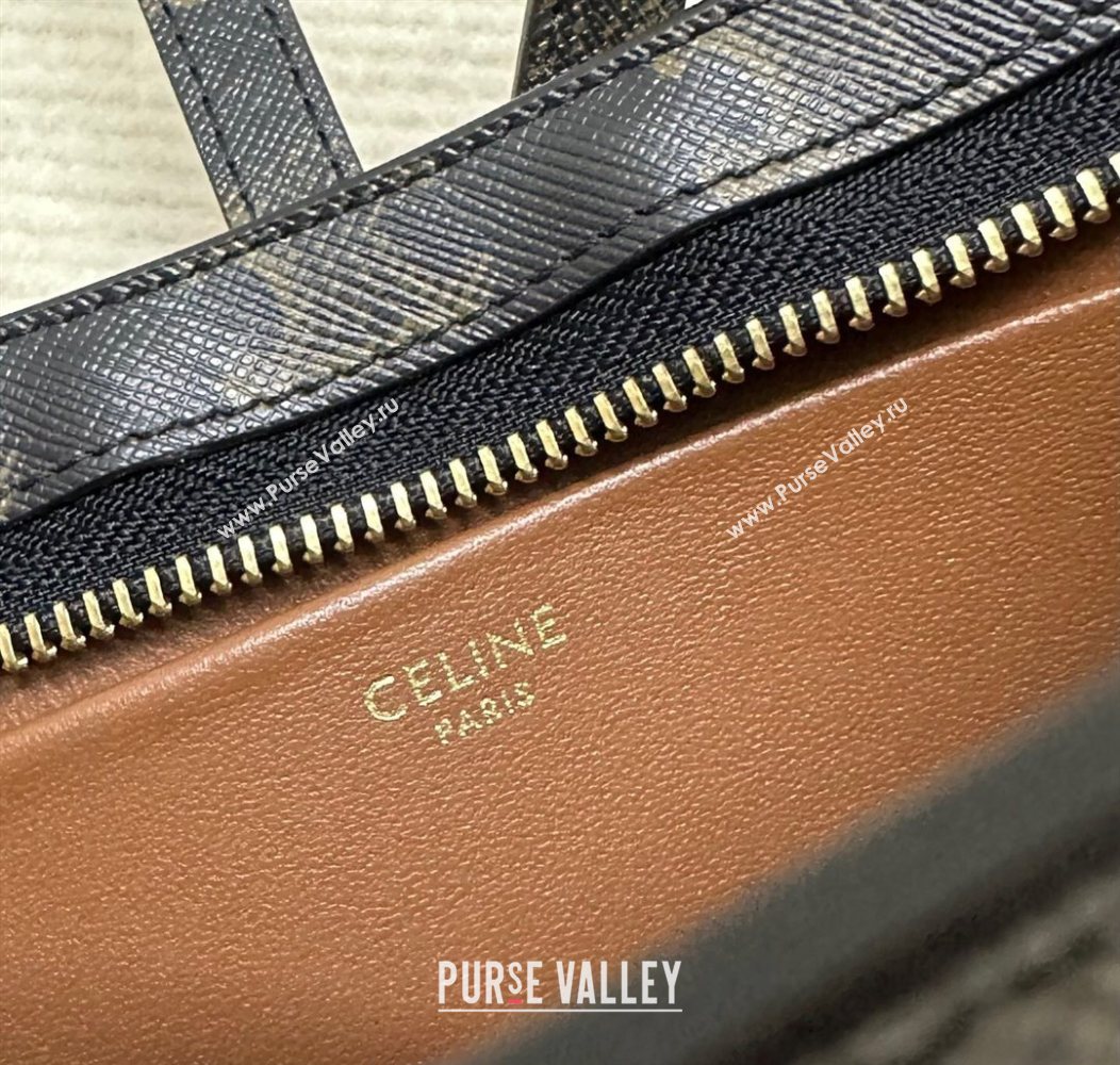 Celine Tina Shoulder Bag in Triomphe Canvas Brown 2025 123052 (BL-250930028)