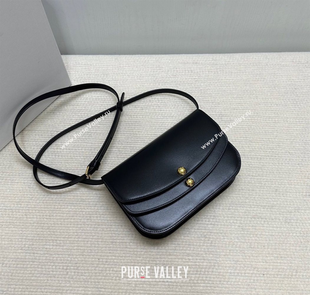 Celine Duo Wallet On Strap Mini Bag in Shiny Calfskin Black 2025 10P673 (BL-250930023)