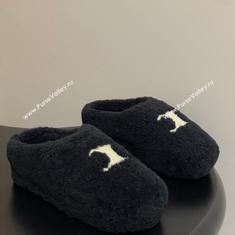 Celine Wool Platform Mules Black 2025 CE102406 (MD-251024063)