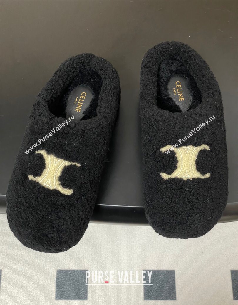 Celine Wool Platform Mules Black 2025 CE102406 (MD-251024063)