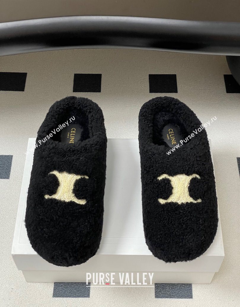 Celine Wool Platform Mules Black 2025 CE102406 (MD-251024063)