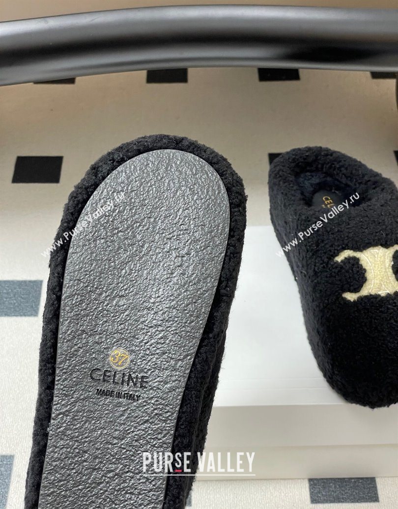 Celine Wool Platform Mules Black 2025 CE102406 (MD-251024063)