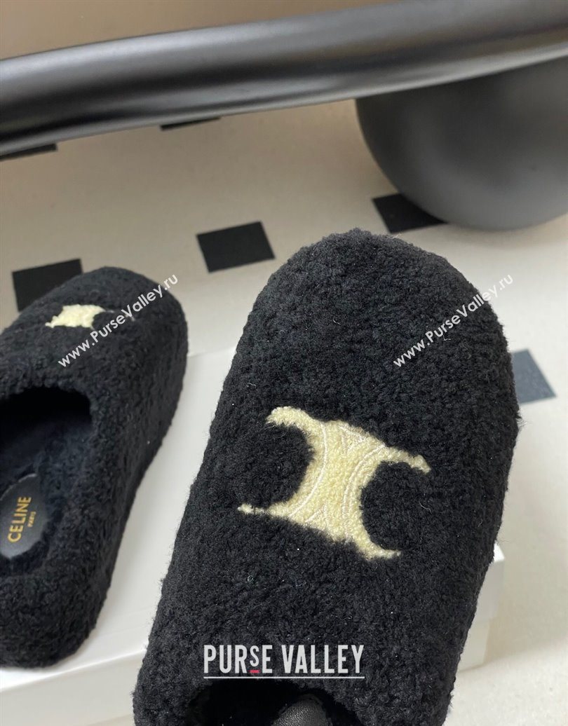 Celine Wool Platform Mules Black 2025 CE102406 (MD-251024063)