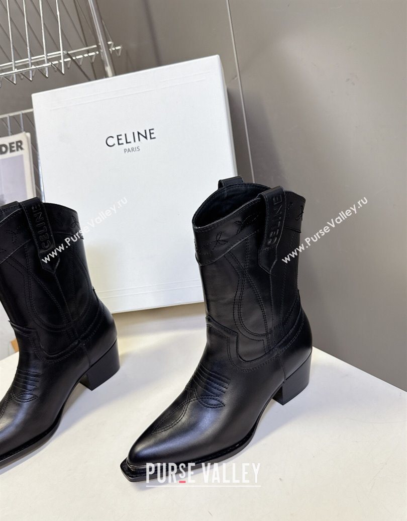 Celine Calfskin Leather Heel Ankle Boots 5cm 2025 CE102401 (MD-251024031)