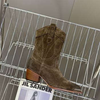 Celine Suede Heel Ankle Boots 5cm Green 2025 CE102401 (MD-251024033)