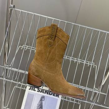 Celine Suede Heel Ankle Boots 5cm Brown 2025 CE102401 (MD-251024035)
