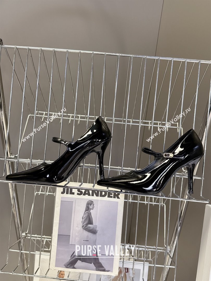 Celine Judy Strappy Mary Janes Pumps 8.5cm in Patent Leather Black 2025 (MD-251024080)