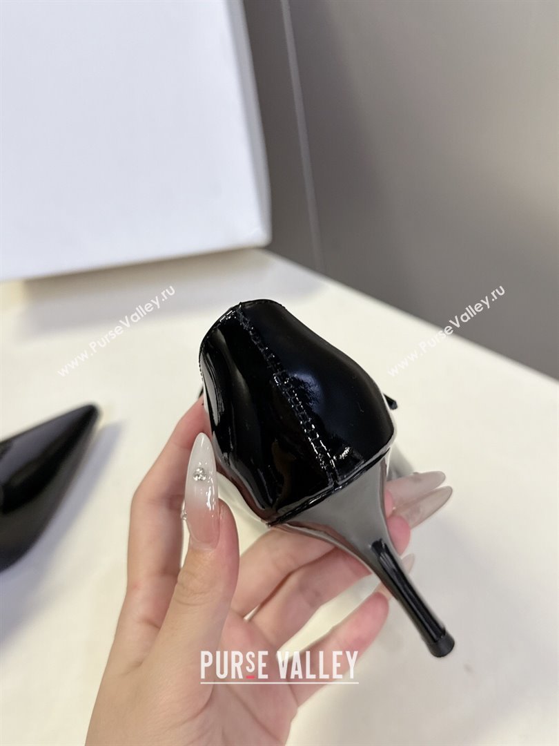 Celine Judy Strappy Mary Janes Pumps 8.5cm in Patent Leather Black 2025 (MD-251024080)