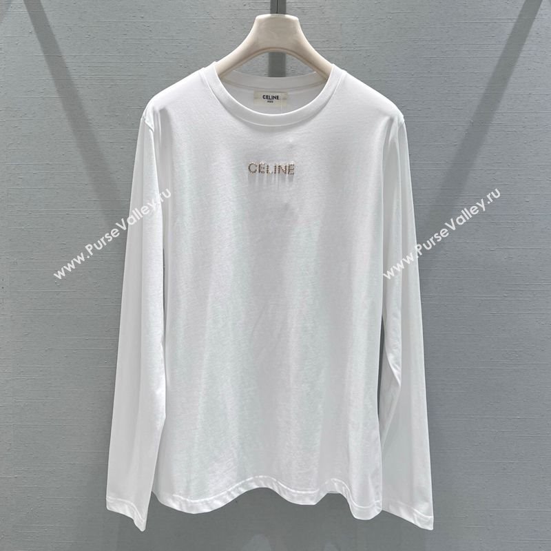Celine Cotton T-Shirt White 2025 CE110687 (QI-251106089)