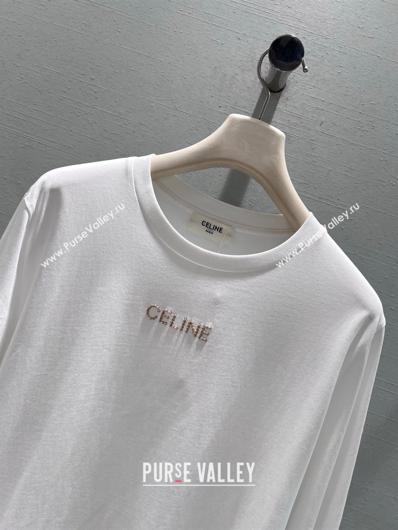Celine Cotton T-Shirt White 2025 CE110687 (QI-251106089)