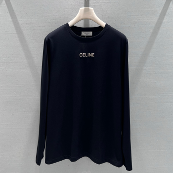 Celine Cotton T-Shirt Black 2025 CE110687 (QI-251106091)