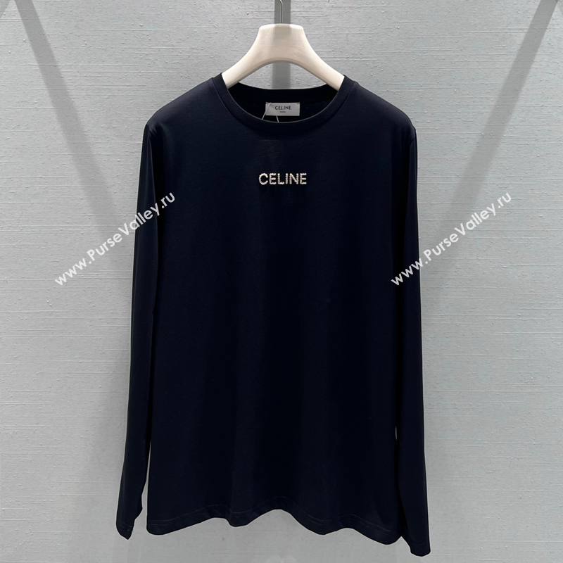 Celine Cotton T-Shirt Black 2025 CE110687 (QI-251106091)