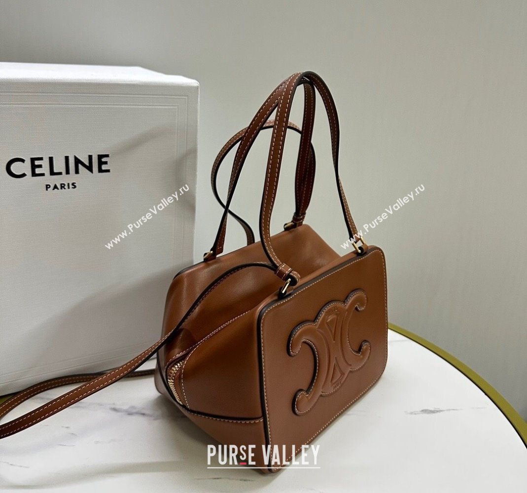 Celine Folded Shoulder Bag in Calfskin Leather Brown 2025 111383 (BL-251124043)