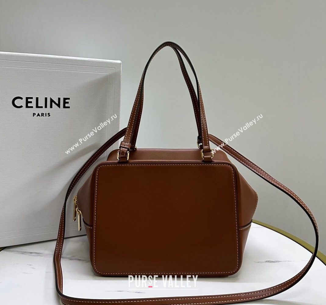 Celine Folded Shoulder Bag in Calfskin Leather Brown 2025 111383 (BL-251124043)