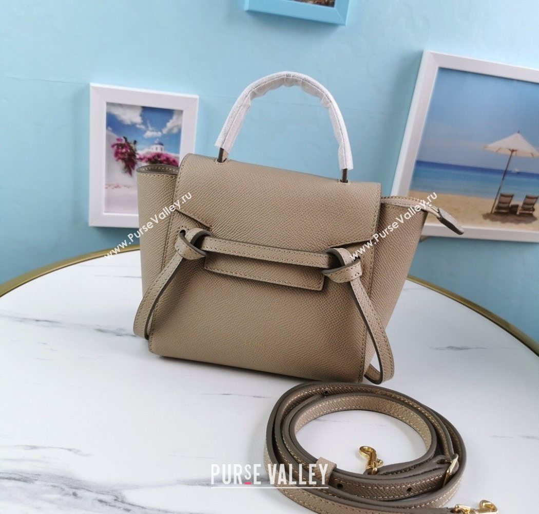 Celine Belt Pico Mini Bag in Grained Leather Beige 2025 194263 (BL-251124031)