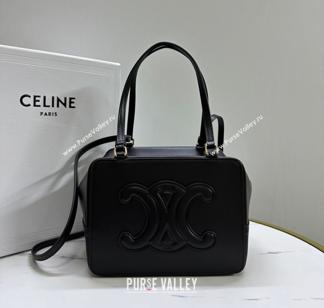 Celine Folded Shoulder Bag in Calfskin Leather Black 2025 111383 (BL-251124044)