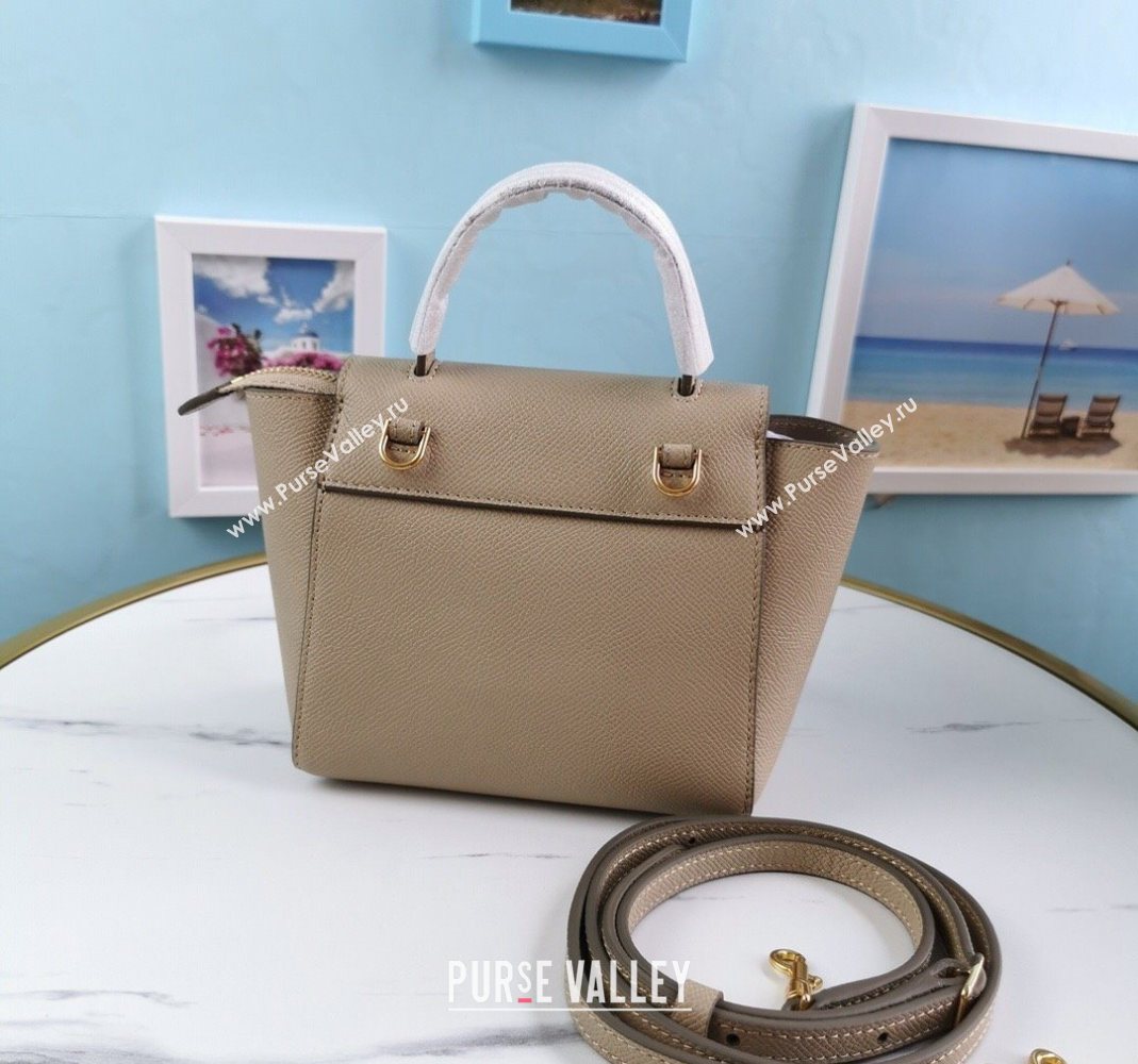 Celine Belt Pico Mini Bag in Grained Leather Beige 2025 194263 (BL-251124031)