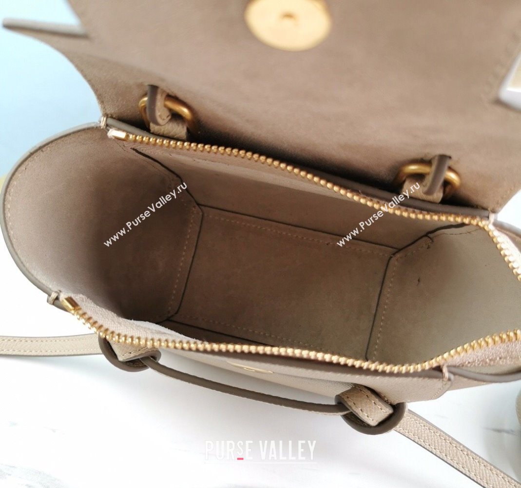 Celine Belt Pico Mini Bag in Grained Leather Beige 2025 194263 (BL-251124031)